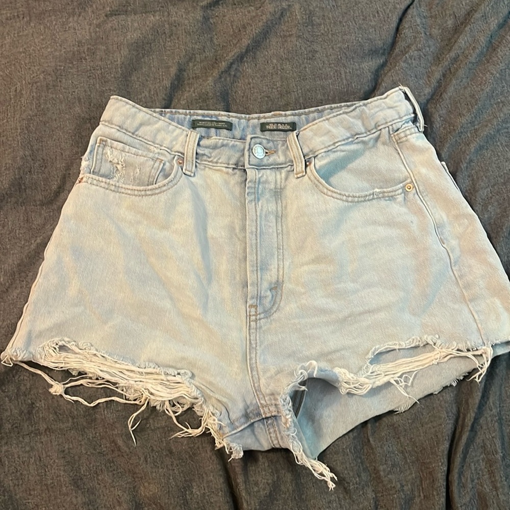 L High Rise Cutoff Jean Shorts